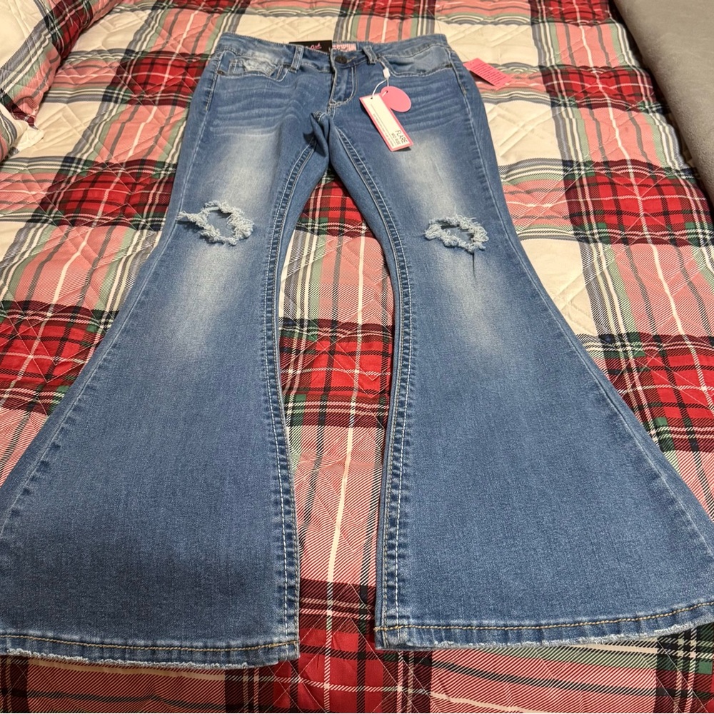 True Luck Mid Rise Flare Jeans